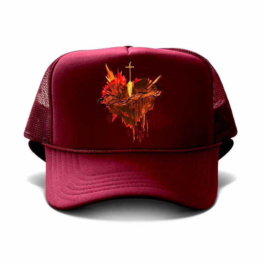 Sacred Heart - Burgundy Trucker